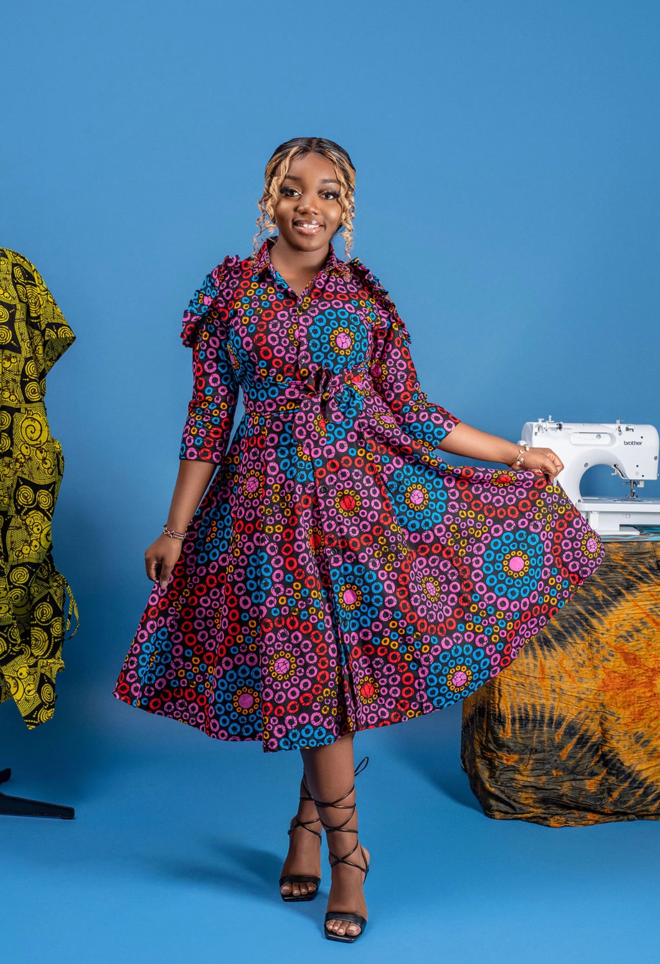 Timi Print Cold shoulder dress