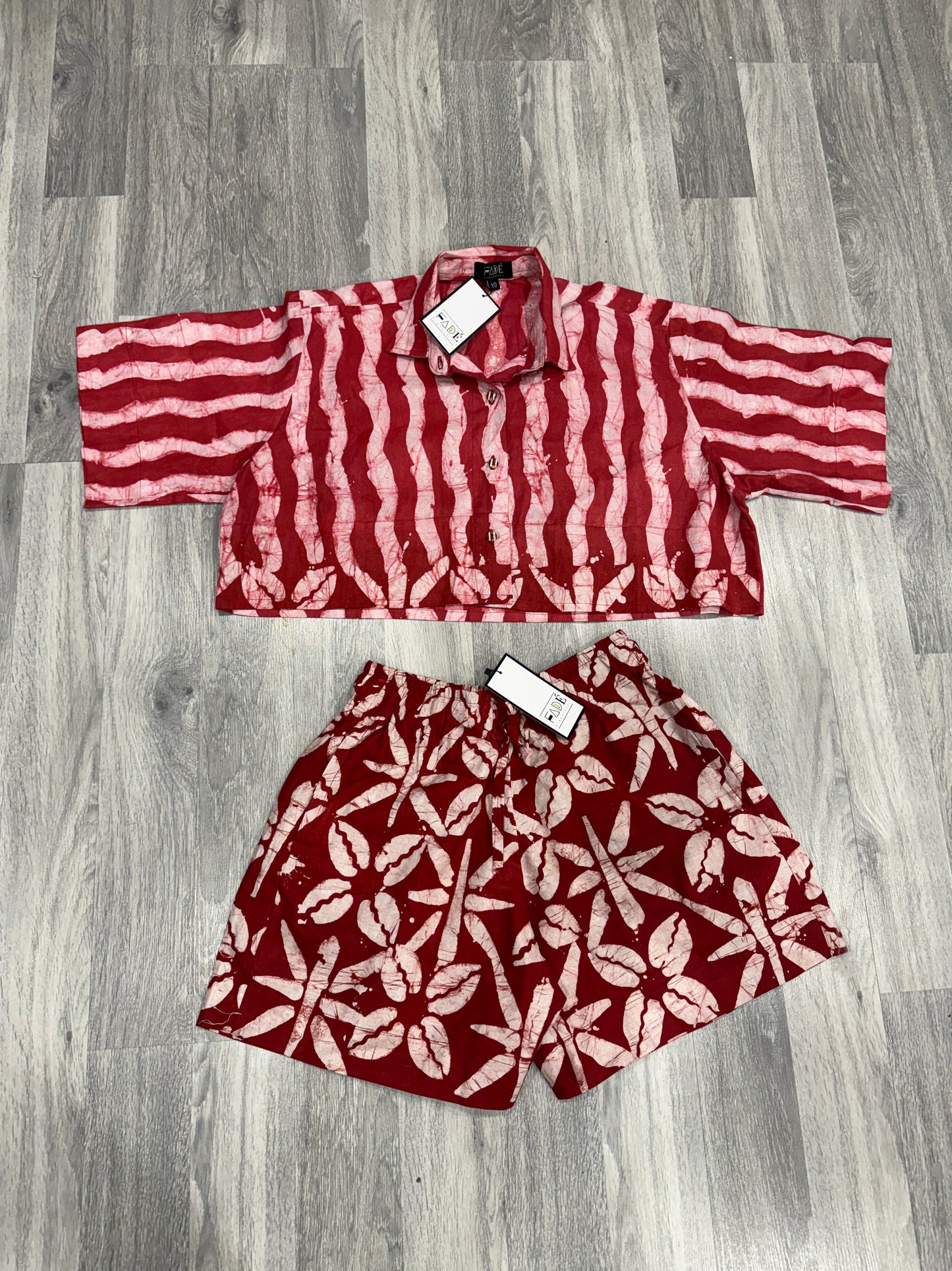 Pink Adire Short Set