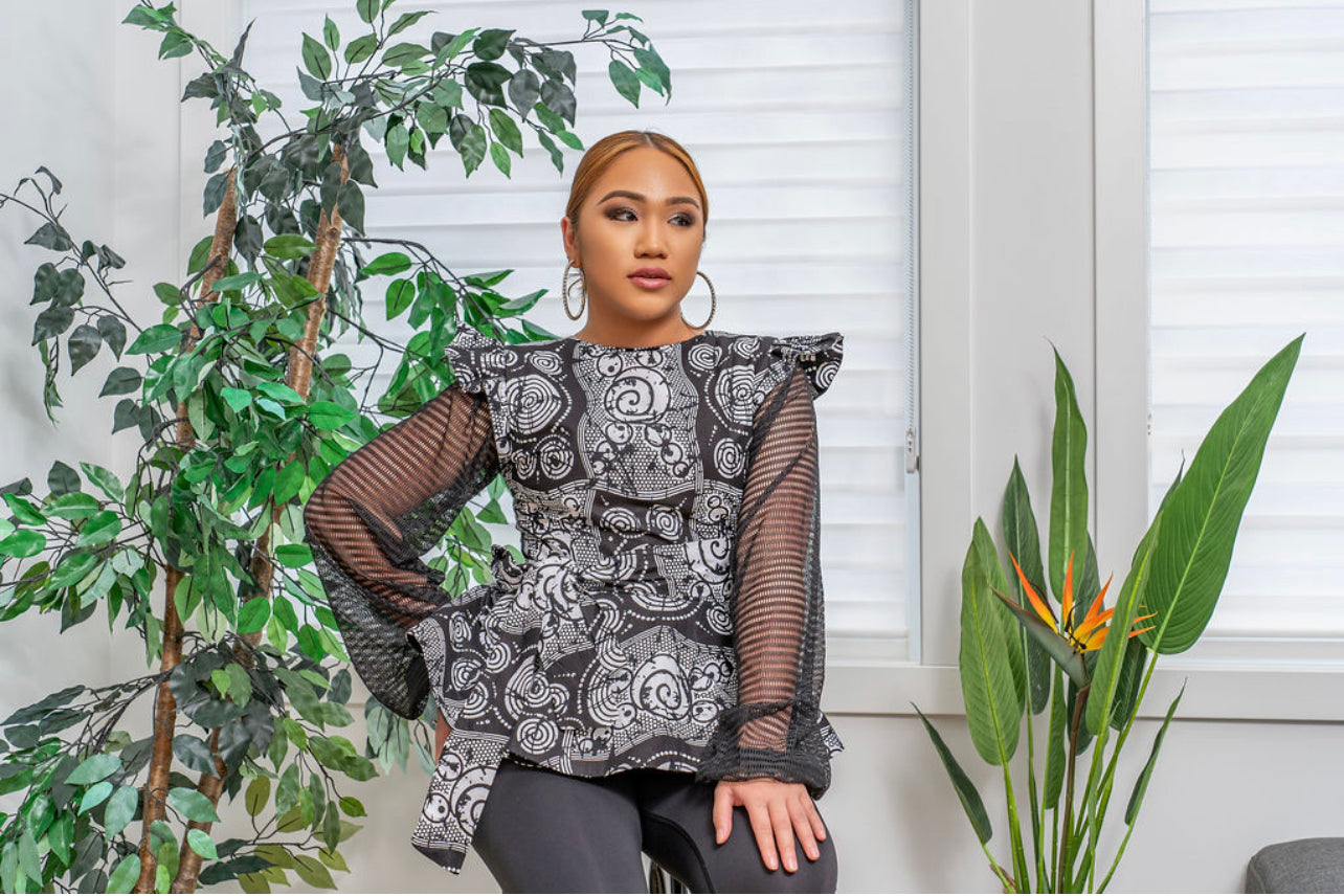 Abi Print Peplum Top