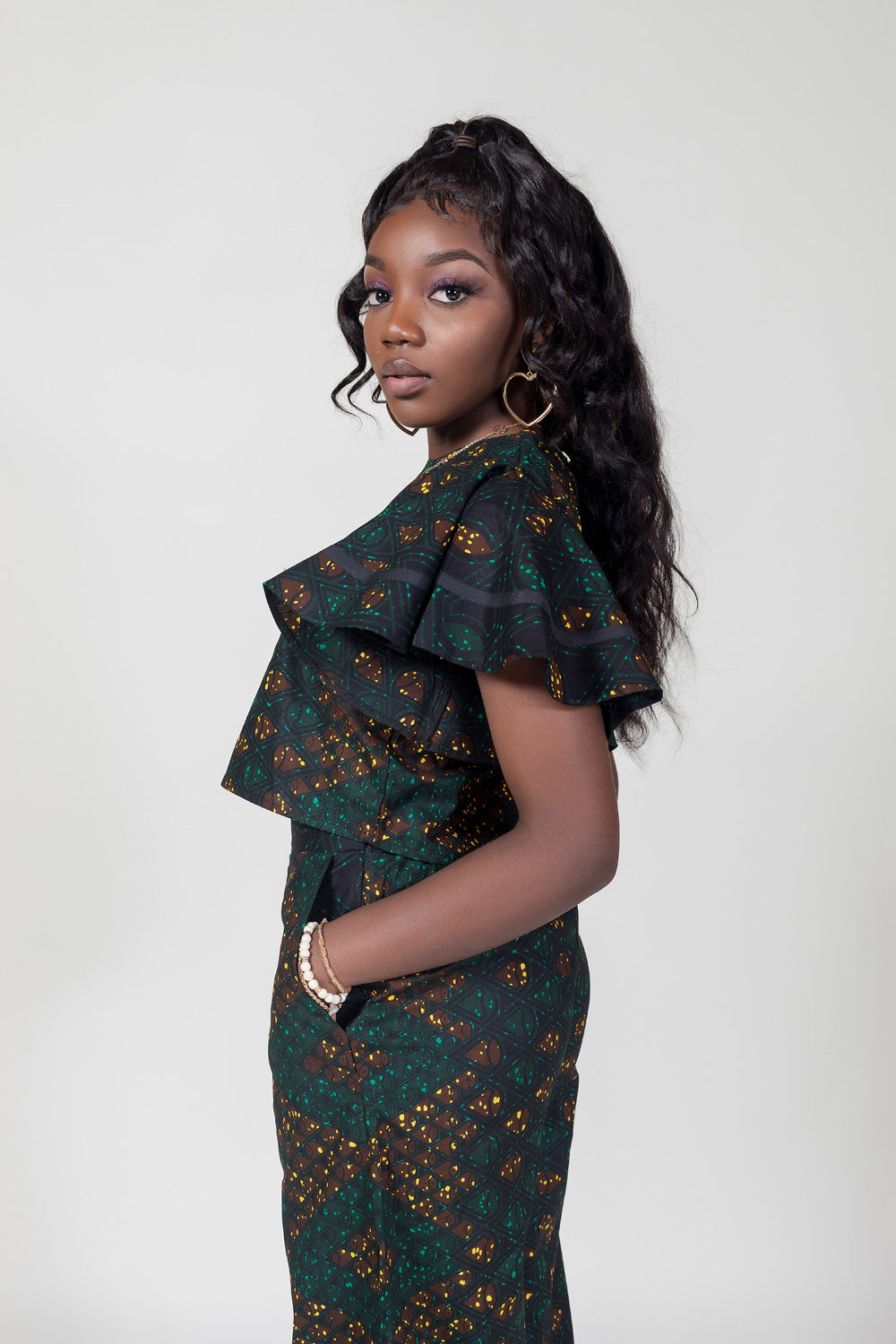 Dora Print Crop Top and Palazzo Pant Set