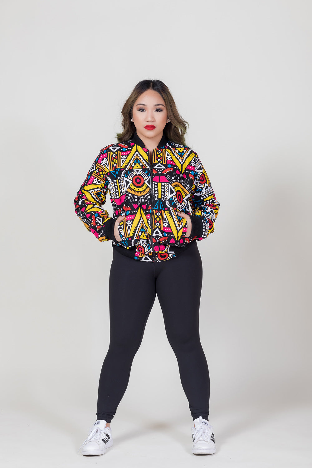 Jada Print Ankara Bomber Jacket