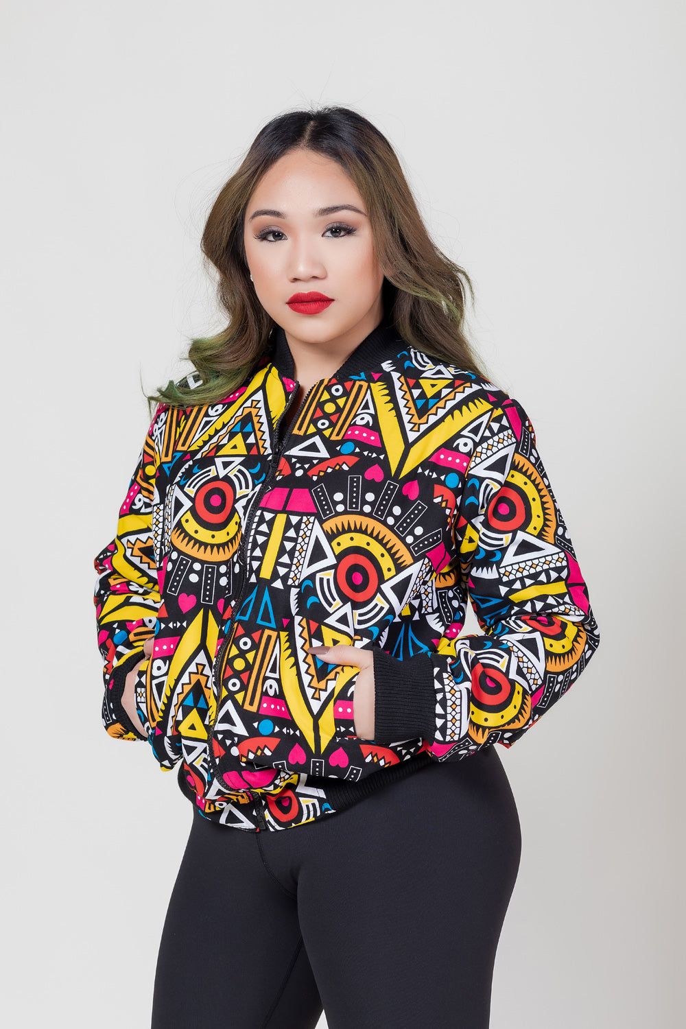 Jada Print Ankara Bomber Jacket