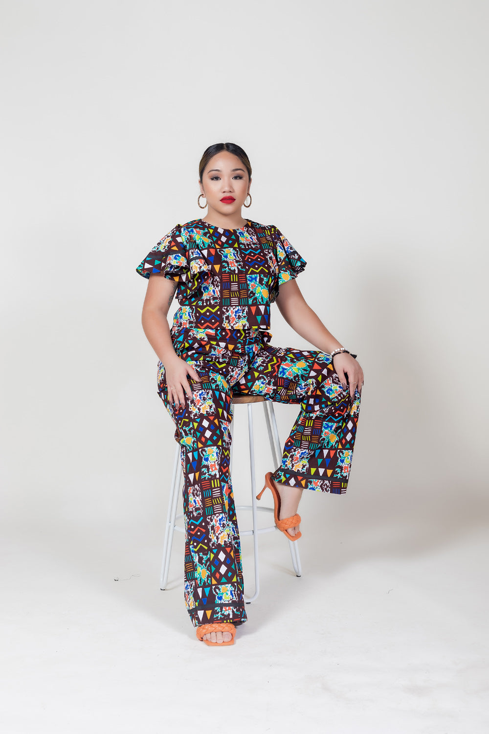 Nike Print Crop Top and Palazzo Pant Set
