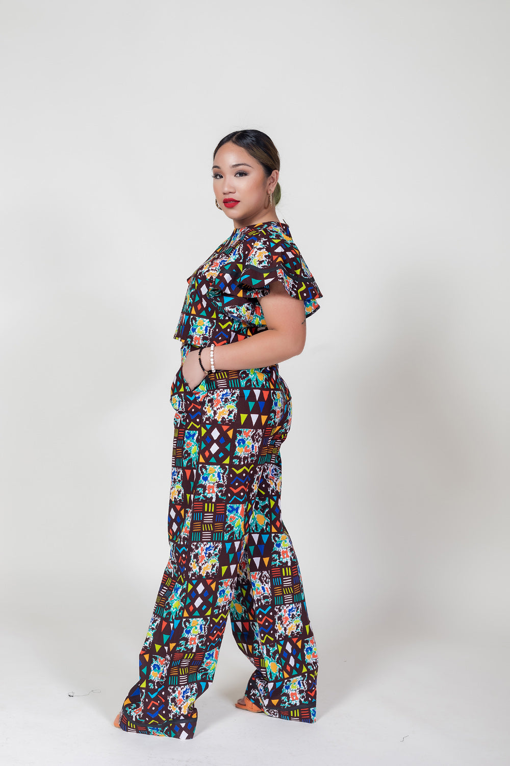 Nike Print Crop Top and Palazzo Pant Set