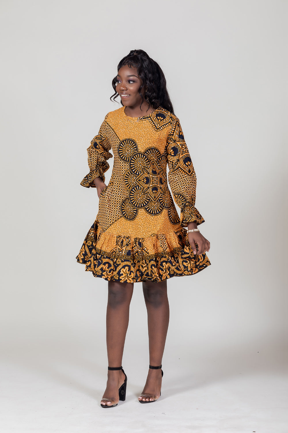 Titi Print Shift Frill Dress