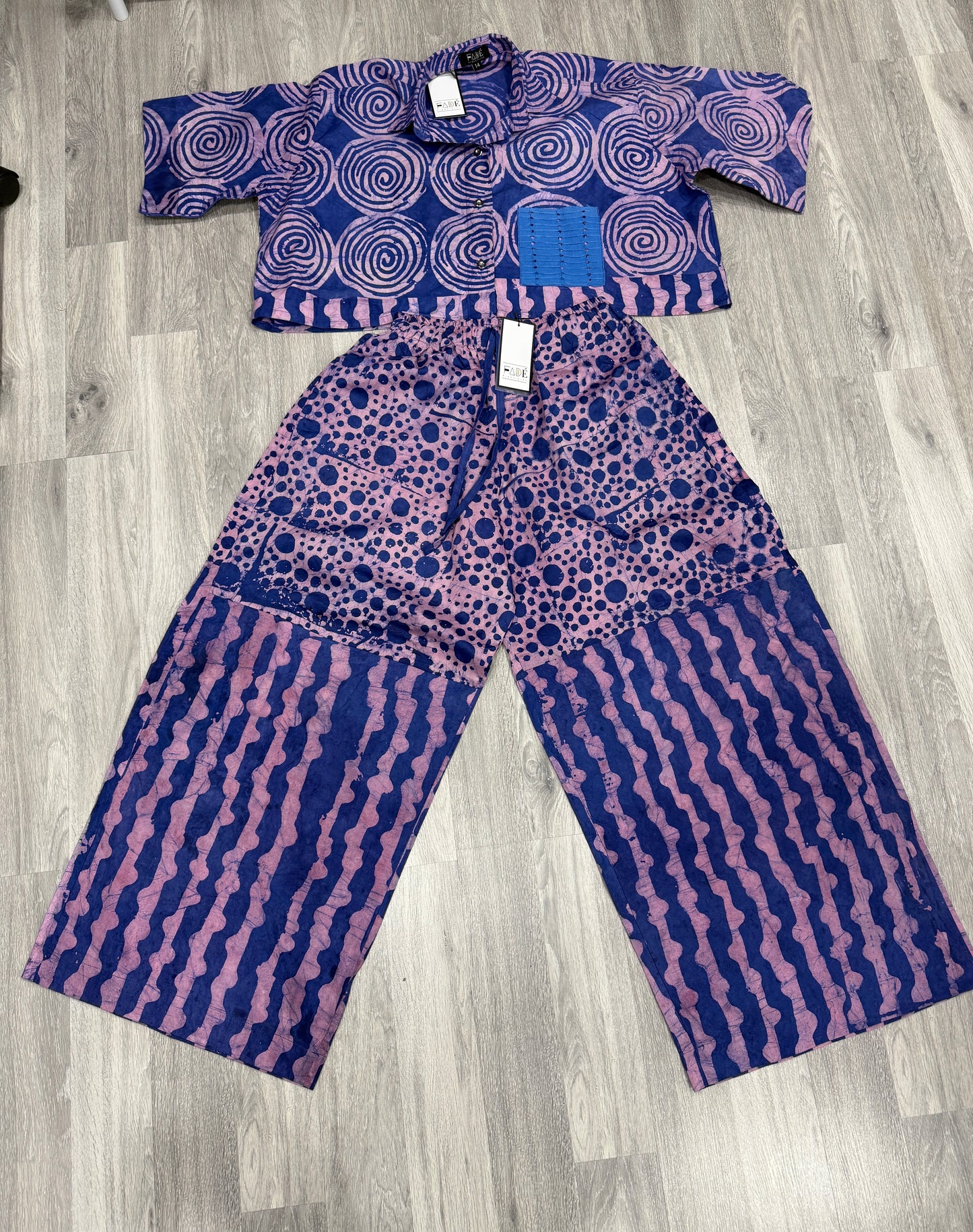 Purple Adire pants Set