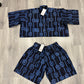 Blue and Black Adire Short Set