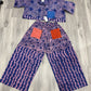 Purple Adire pants Set