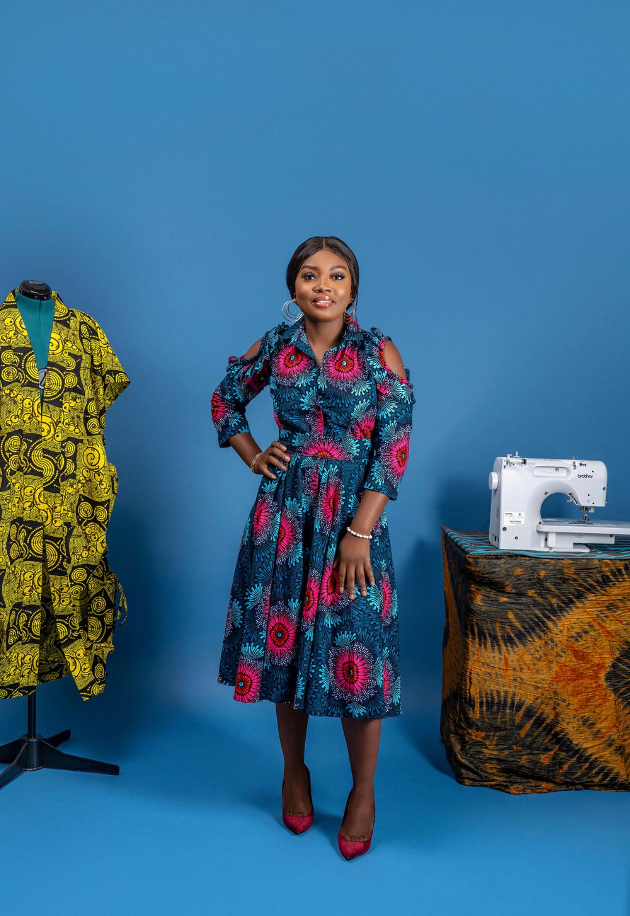 Ronke Print Cold shoulder dress