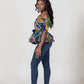Funmi Print One-Shoulder Peplum Top