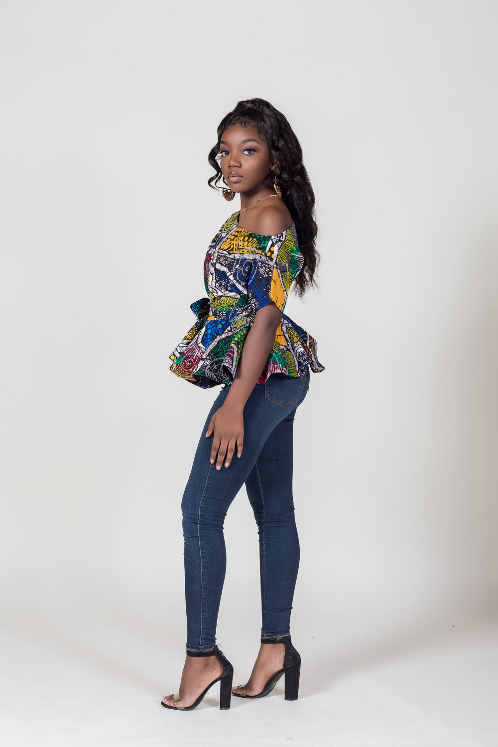 Funmi Print One-Shoulder Peplum Top