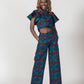Moni Print Crop Top and Palazzo Pant Set