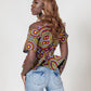 Moyo Print One-Shoulder Peplum Top